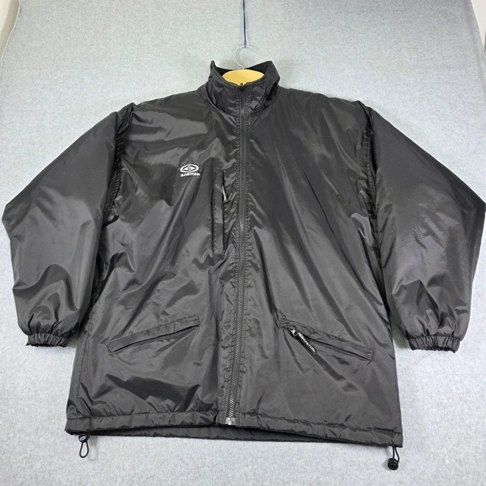 Easton Full Zip Lined Jacket Mens XL Black High‎ Performance Athletic Fit Casual